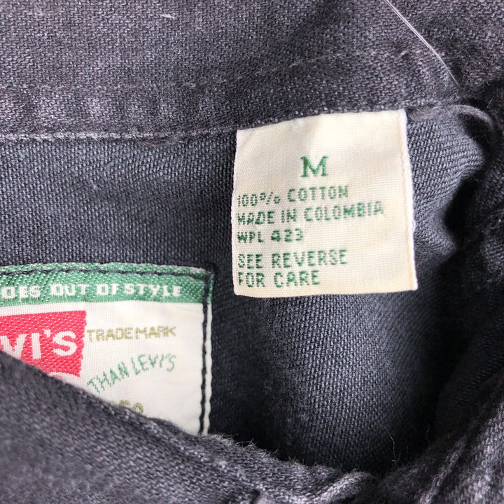 Levi's 60560-1361 Long-Sleeve Black Denim Shirt, Men's Size M (approx.) cotton black type Vintage Second Hand