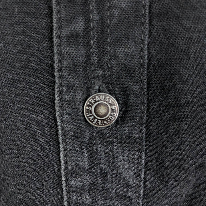 Levi's 60560-1361 Long-Sleeve Black Denim Shirt, Men's Size M (approx.) cotton black type Vintage Second Hand