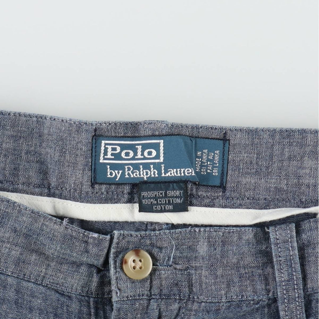 Ralph Lauren POLO by Ralph Lauren PROSPECT SHORT Chambray Cotton Shorts (Men's size W39 equivalent) cotton blue type Vintage Second Hand