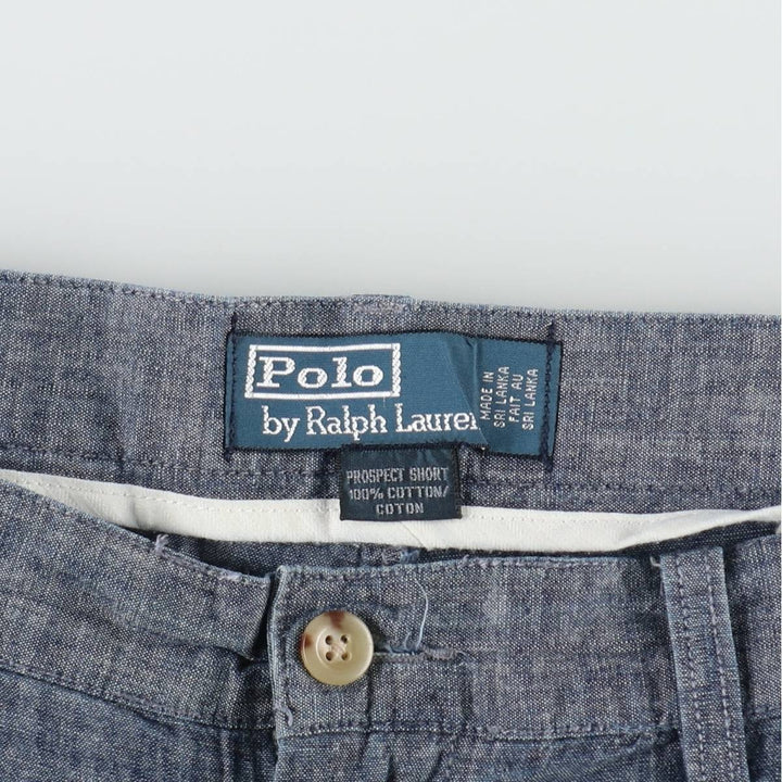 Ralph Lauren POLO by Ralph Lauren PROSPECT SHORT Chambray Cotton Shorts (Men's size W39 equivalent) cotton blue type Vintage Second Hand