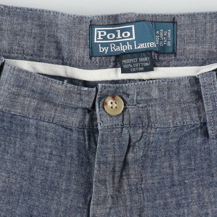 Ralph Lauren POLO by Ralph Lauren PROSPECT SHORT Chambray Cotton Shorts (Men's size W39 equivalent) cotton blue type Vintage Second Hand
