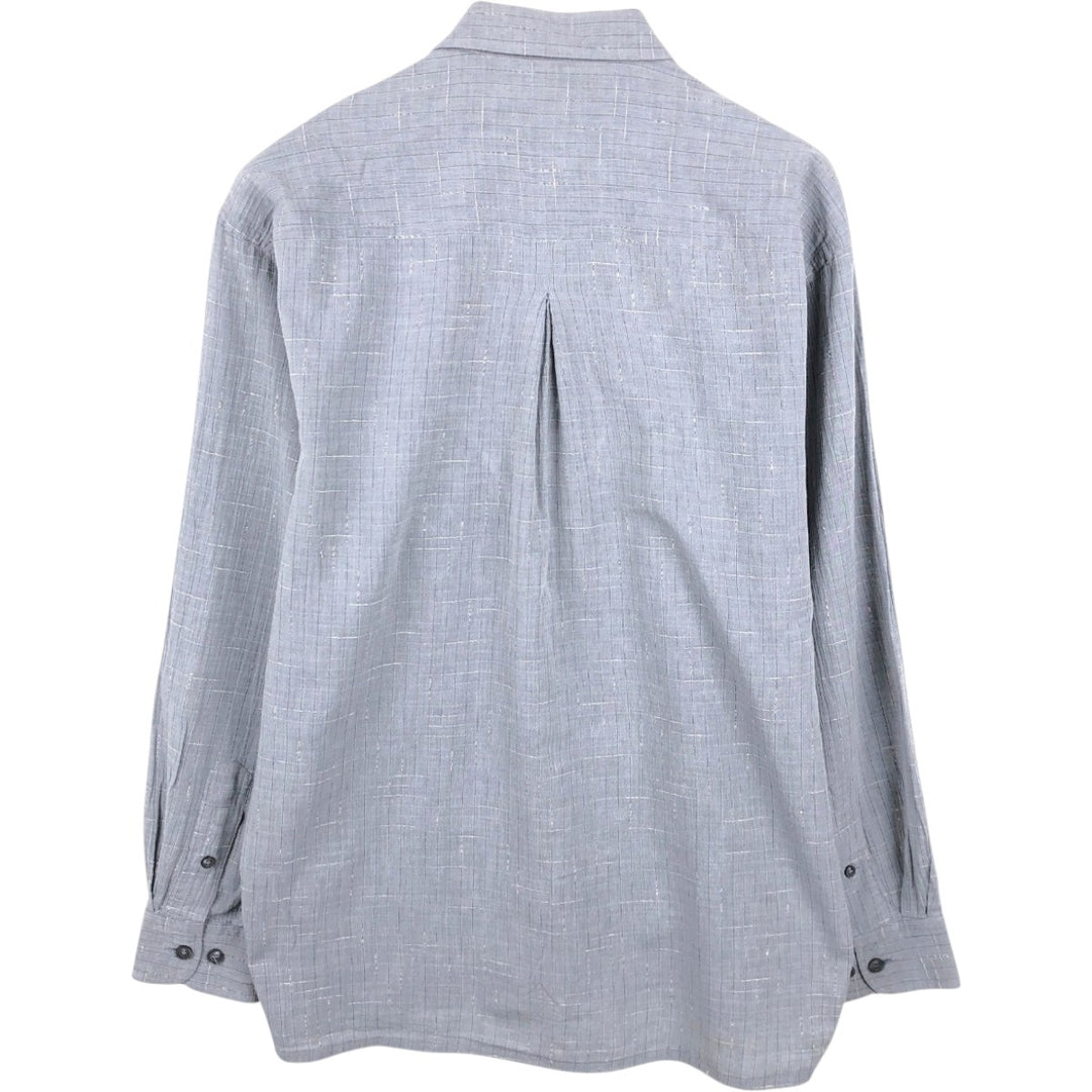 KOLTE Check Pattern Long-Sleeve Cotton Check Shirt, Made in Italy, Men's Size M (approx.) cotton gray type Vintage Second Hand