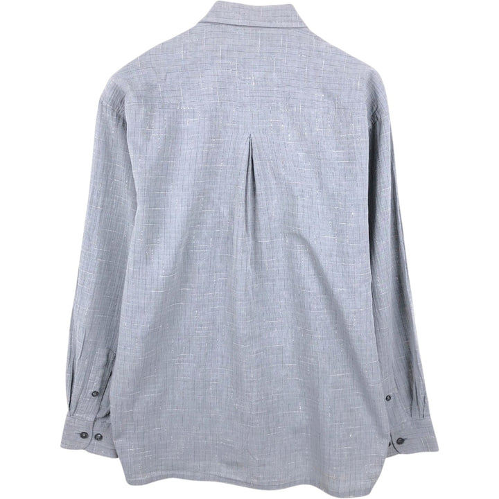 KOLTE Check Pattern Long-Sleeve Cotton Check Shirt, Made in Italy, Men's Size M (approx.) cotton gray type Vintage Second Hand