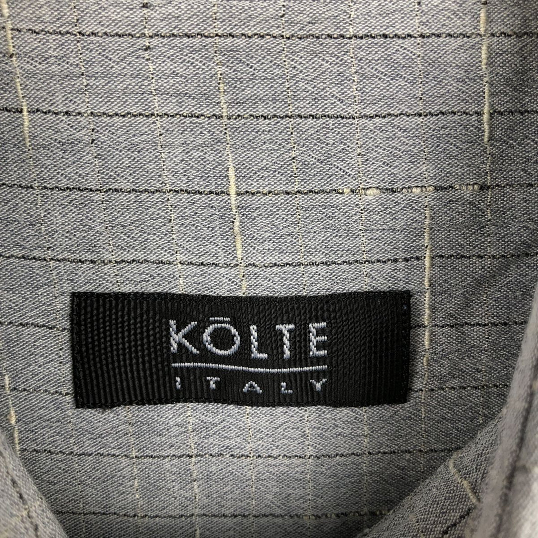 KOLTE Check Pattern Long-Sleeve Cotton Check Shirt, Made in Italy, Men's Size M (approx.) cotton gray type Vintage Second Hand