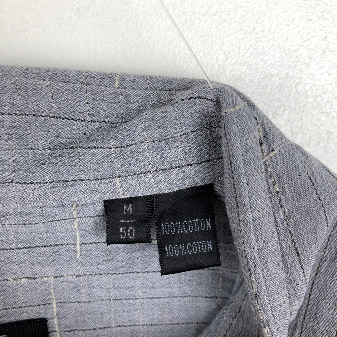 KOLTE Check Pattern Long-Sleeve Cotton Check Shirt, Made in Italy, Men's Size M (approx.) cotton gray type Vintage Second Hand