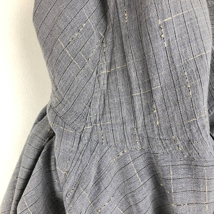 KOLTE Check Pattern Long-Sleeve Cotton Check Shirt, Made in Italy, Men's Size M (approx.) cotton gray type Vintage Second Hand