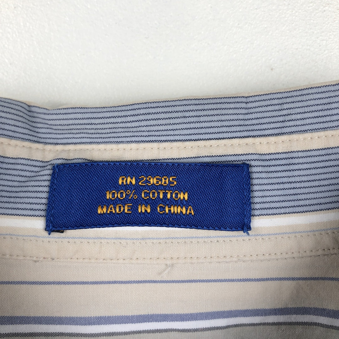 Pendleton Multi-Stripe Long-Sleeve Button-Down Stripe Shirt, Men's Size XXL (approx.) cotton Beige type Vintage Second Hand