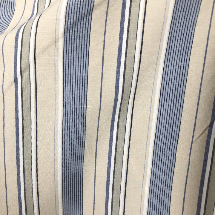 Pendleton Multi-Stripe Long-Sleeve Button-Down Stripe Shirt, Men's Size XXL (approx.) cotton Beige type Vintage Second Hand