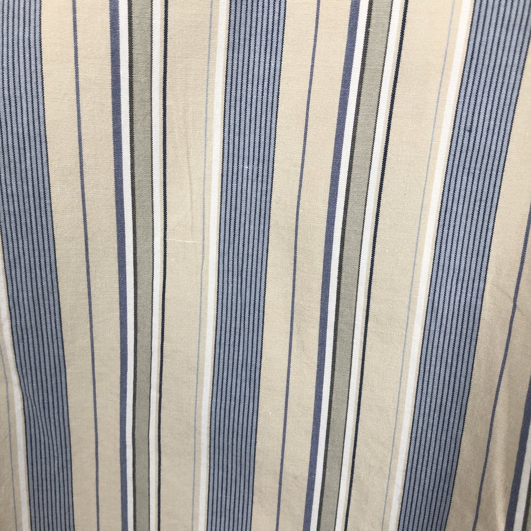 Pendleton Multi-Stripe Long-Sleeve Button-Down Stripe Shirt, Men's Size XXL (approx.) cotton Beige type Vintage Second Hand