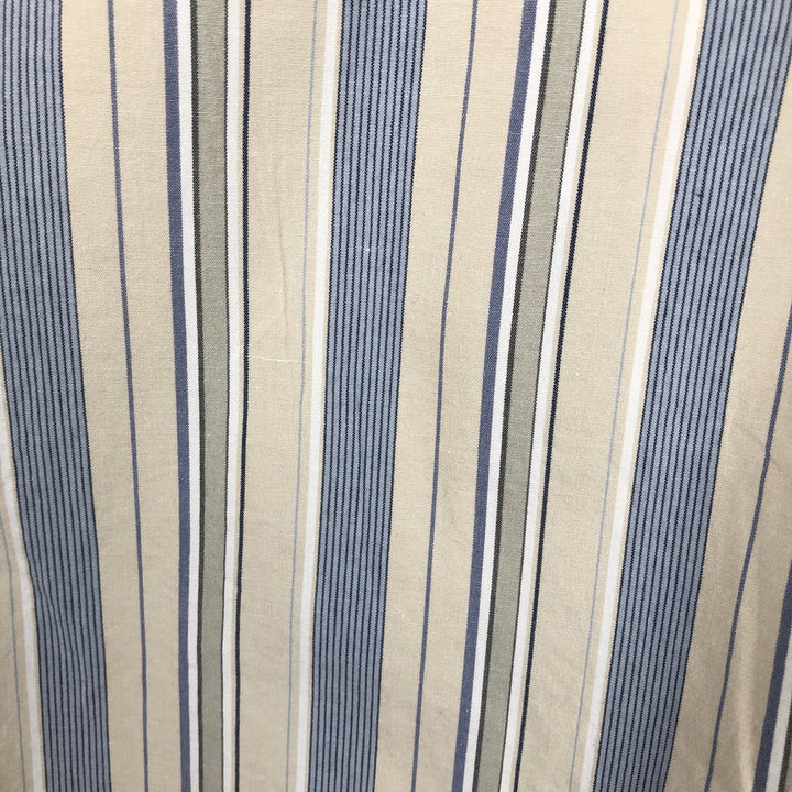 Pendleton Multi-Stripe Long-Sleeve Button-Down Stripe Shirt, Men's Size XXL (approx.) cotton Beige type Vintage Second Hand