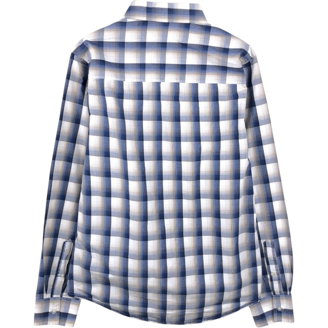 Levi's RED TAB Long-Sleeve Cotton Check Shirt, Men's Size M (approx.) cotton blue type Vintage Second Hand