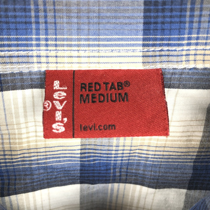 Levi's RED TAB Long-Sleeve Cotton Check Shirt, Men's Size M (approx.) cotton blue type Vintage Second Hand