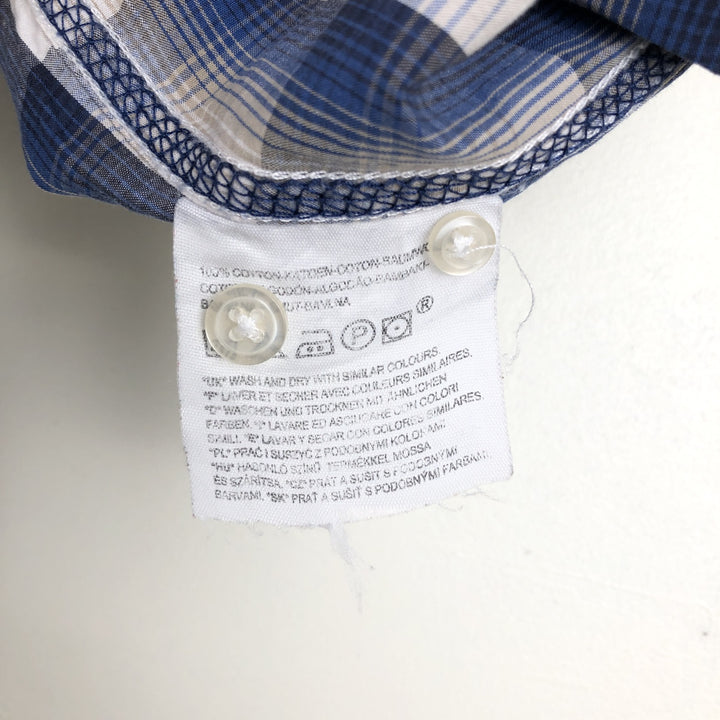 Levi's RED TAB Long-Sleeve Cotton Check Shirt, Men's Size M (approx.) cotton blue type Vintage Second Hand