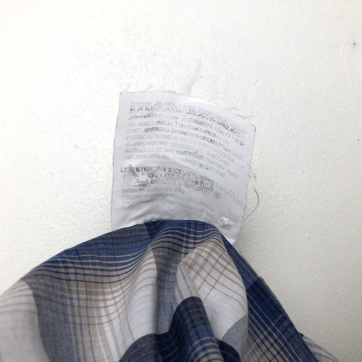 Levi's RED TAB Long-Sleeve Cotton Check Shirt, Men's Size M (approx.) cotton blue type Vintage Second Hand