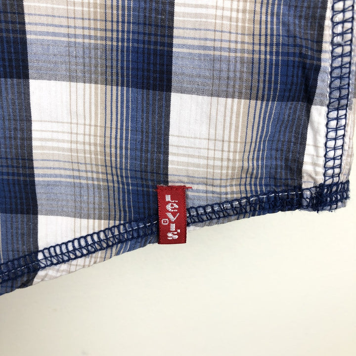 Levi's RED TAB Long-Sleeve Cotton Check Shirt, Men's Size M (approx.) cotton blue type Vintage Second Hand