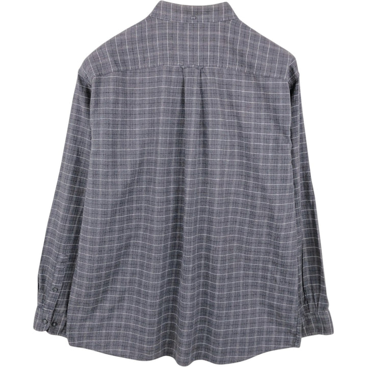 Calvin Klein Jeans Long-Sleeve Button-Down Check Shirt, Men's Size L (approx.) cotton gray type Vintage Second Hand