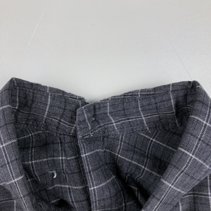 Calvin Klein Jeans Long-Sleeve Button-Down Check Shirt, Men's Size L (approx.) cotton gray type Vintage Second Hand