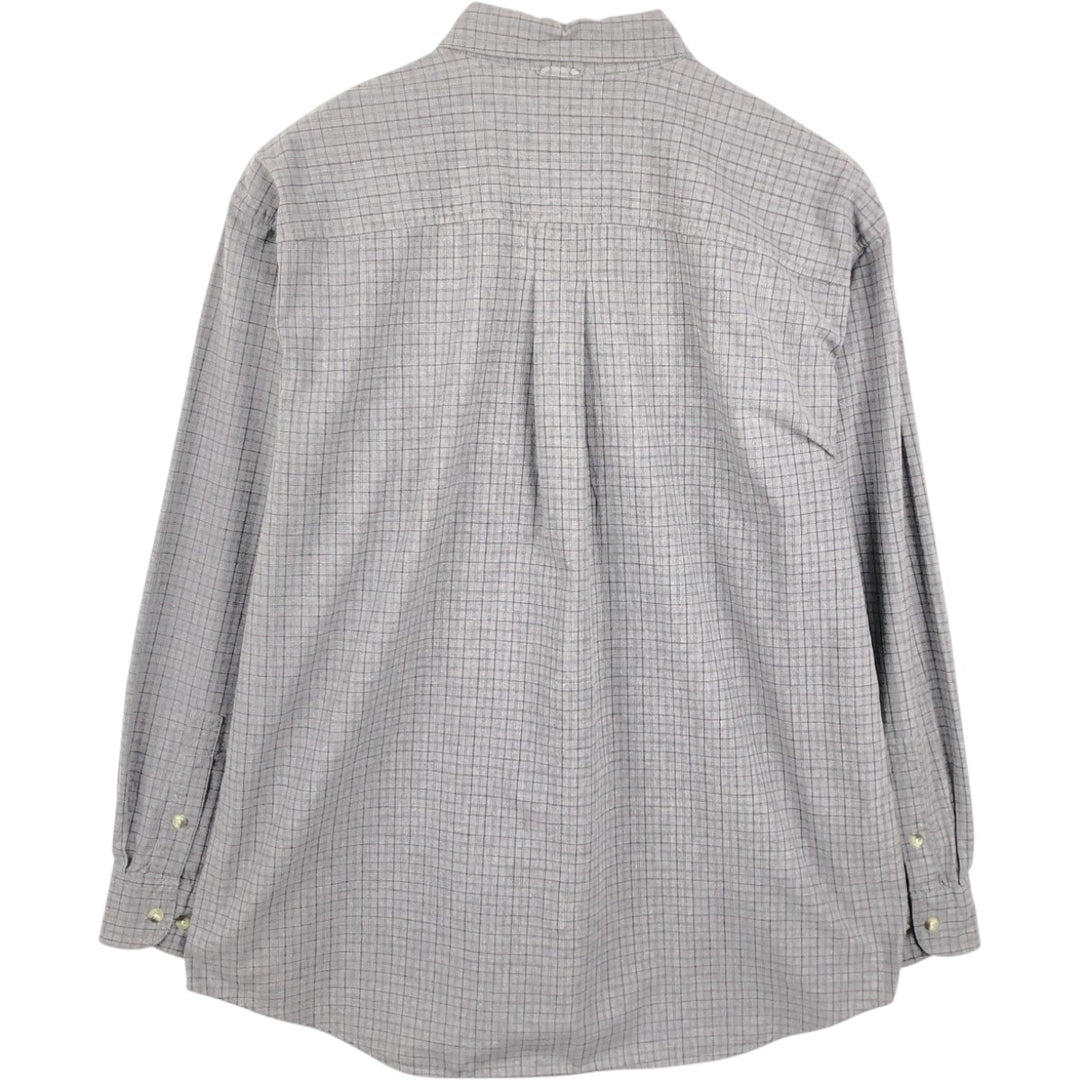 90s-00'S Timberland Long-Sleeve Cotton Check Shirt, Men's Size L (Equivalent), Vintage cotton gray type Vintage Second Hand