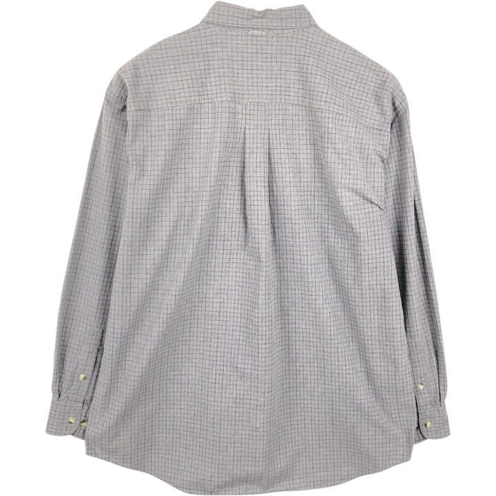 90s-00'S Timberland Long-Sleeve Cotton Check Shirt, Men's Size L (Equivalent), Vintage cotton gray type Vintage Second Hand