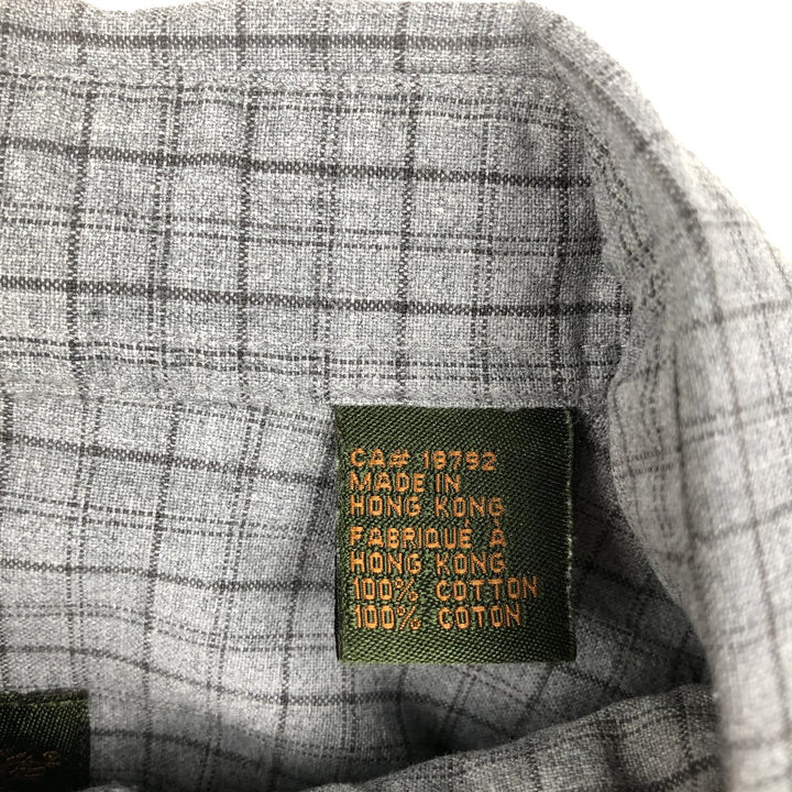 90s-00'S Timberland Long-Sleeve Cotton Check Shirt, Men's Size L (Equivalent), Vintage cotton gray type Vintage Second Hand