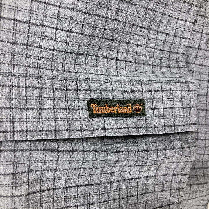 90s-00'S Timberland Long-Sleeve Cotton Check Shirt, Men's Size L (Equivalent), Vintage cotton gray type Vintage Second Hand