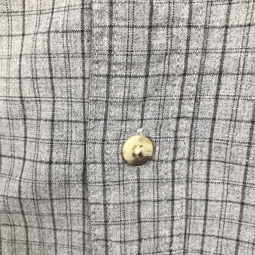 90s-00'S Timberland Long-Sleeve Cotton Check Shirt, Men's Size L (Equivalent), Vintage cotton gray type Vintage Second Hand