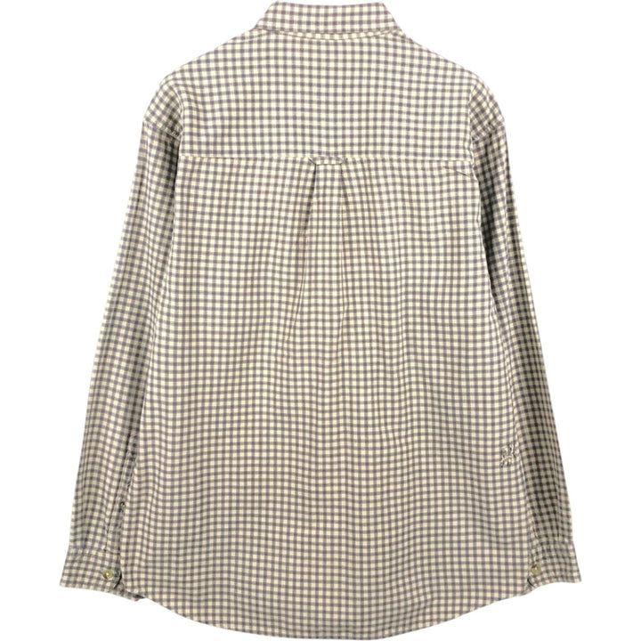 Columbia Long-Sleeve Button-Down Check Shirt, Men's Size M (approx.) cotton Beige type Vintage Second Hand