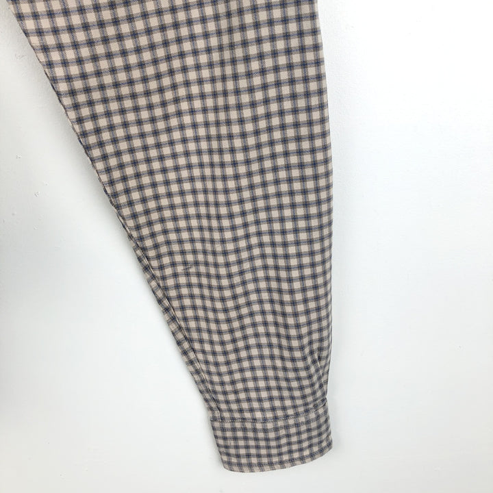 Columbia Long-Sleeve Button-Down Check Shirt, Men's Size M (approx.) cotton Beige type Vintage Second Hand