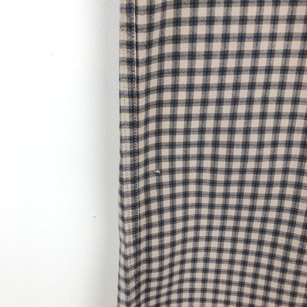 Columbia Long-Sleeve Button-Down Check Shirt, Men's Size M (approx.) cotton Beige type Vintage Second Hand