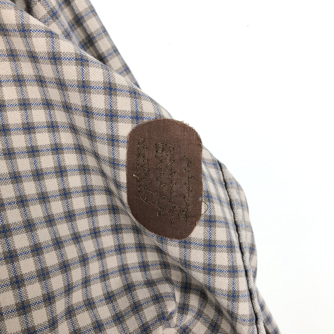 Columbia Long-Sleeve Button-Down Check Shirt, Men's Size M (approx.) cotton Beige type Vintage Second Hand