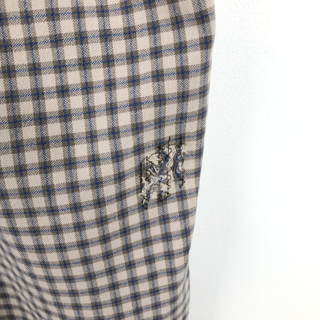 Columbia Long-Sleeve Button-Down Check Shirt, Men's Size M (approx.) cotton Beige type Vintage Second Hand
