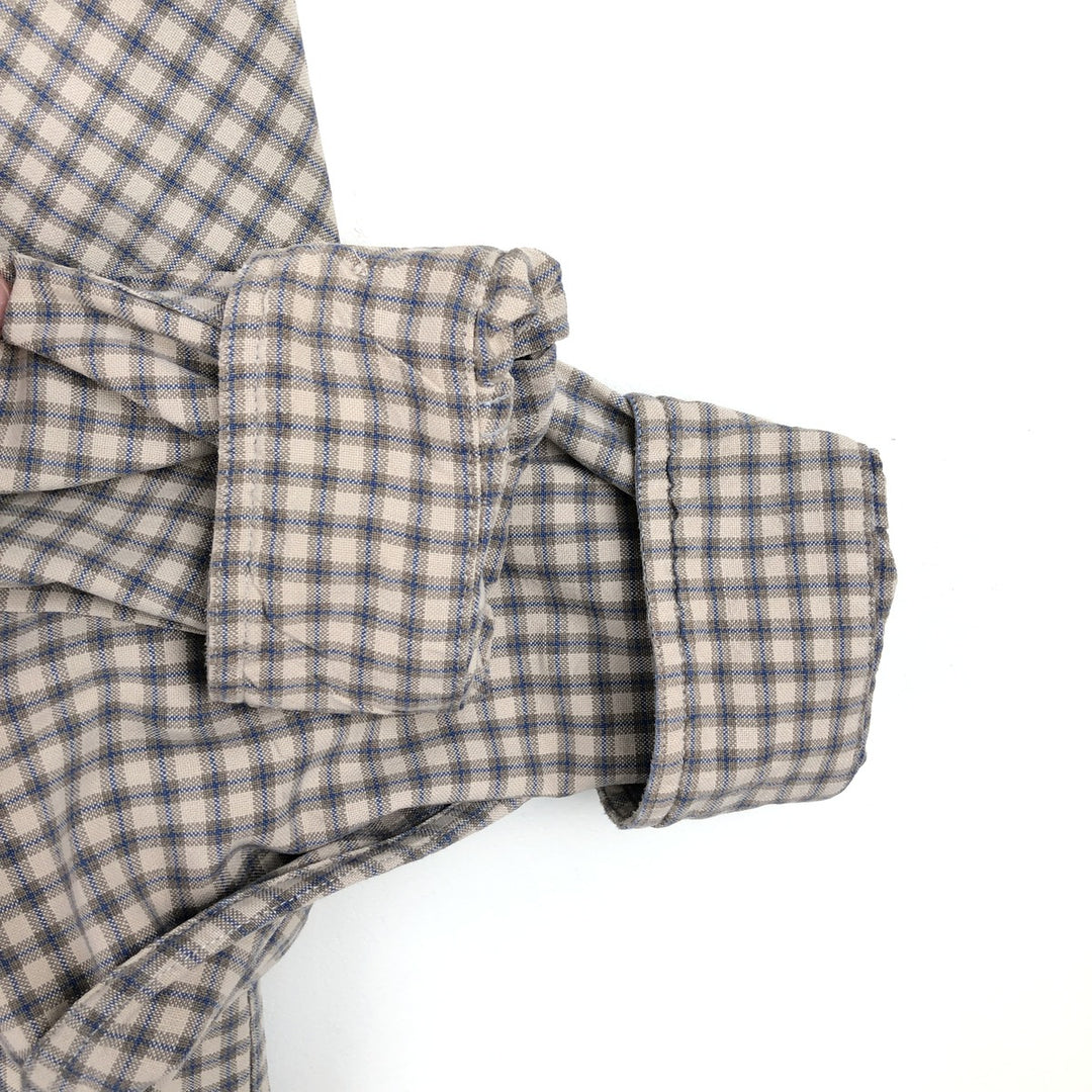Columbia Long-Sleeve Button-Down Check Shirt, Men's Size M (approx.) cotton Beige type Vintage Second Hand