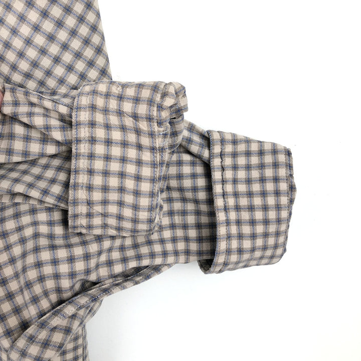 Columbia Long-Sleeve Button-Down Check Shirt, Men's Size M (approx.) cotton Beige type Vintage Second Hand