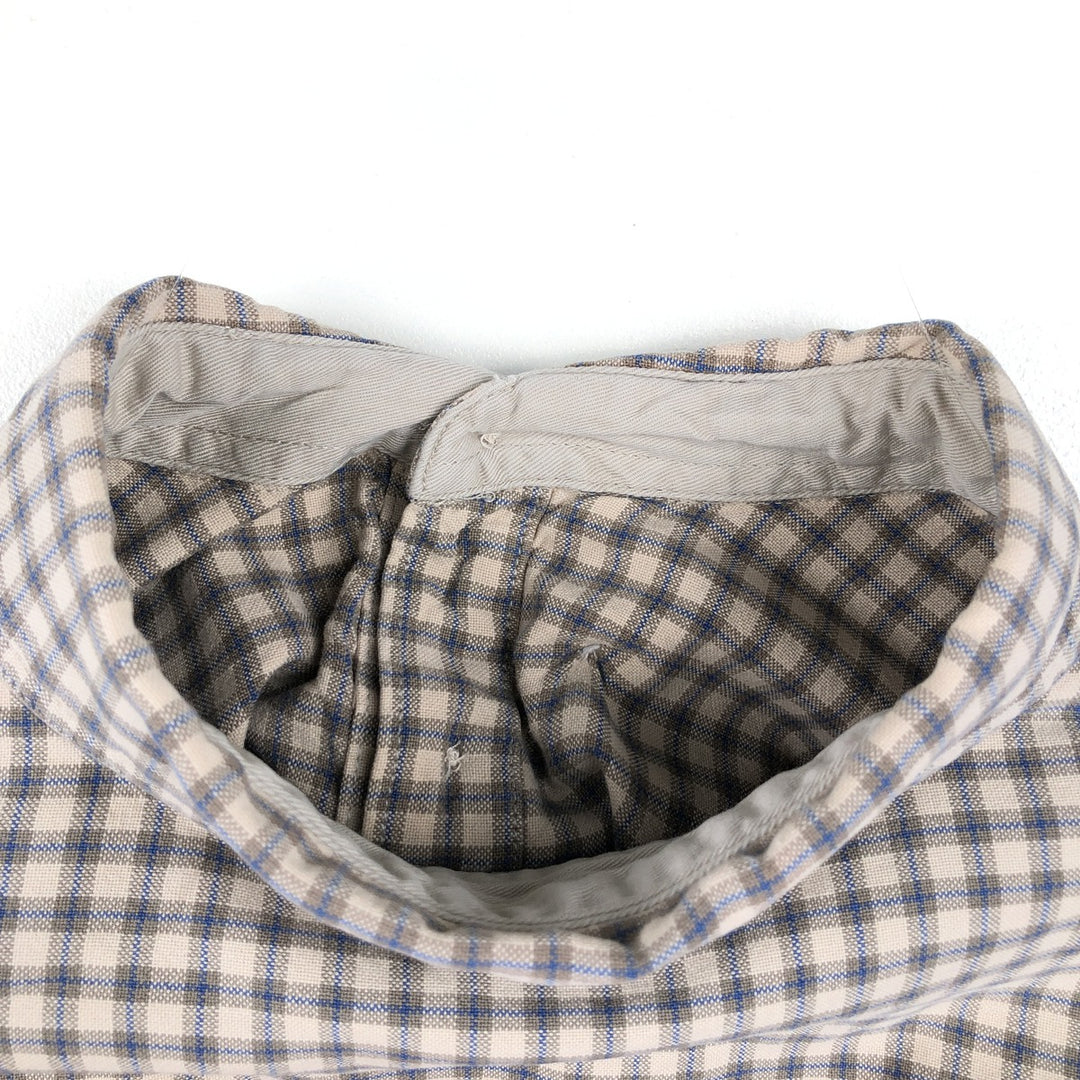 Columbia Long-Sleeve Button-Down Check Shirt, Men's Size M (approx.) cotton Beige type Vintage Second Hand