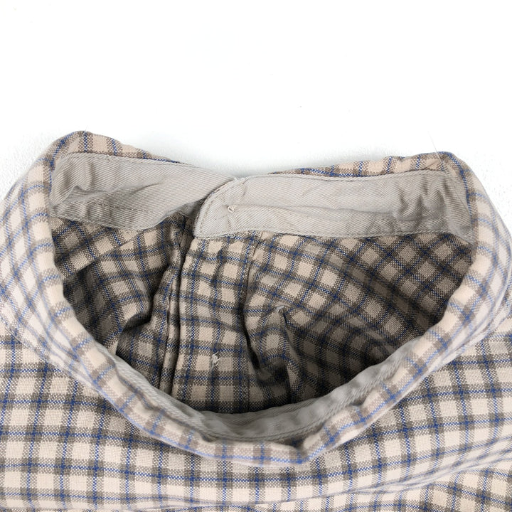 Columbia Long-Sleeve Button-Down Check Shirt, Men's Size M (approx.) cotton Beige type Vintage Second Hand