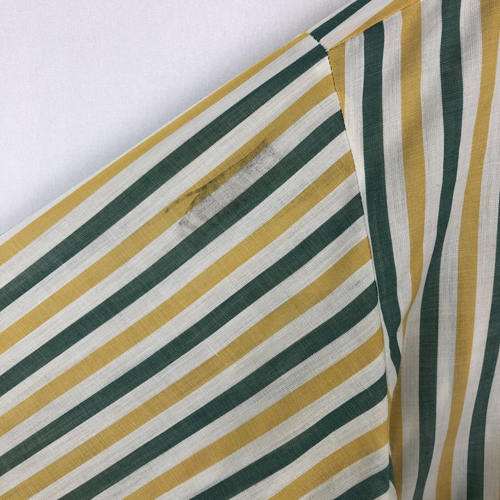 Manhattan Long-Sleeve Striped Shirt, Men's Size L (approx.) polyester yellow type Vintage Second Hand