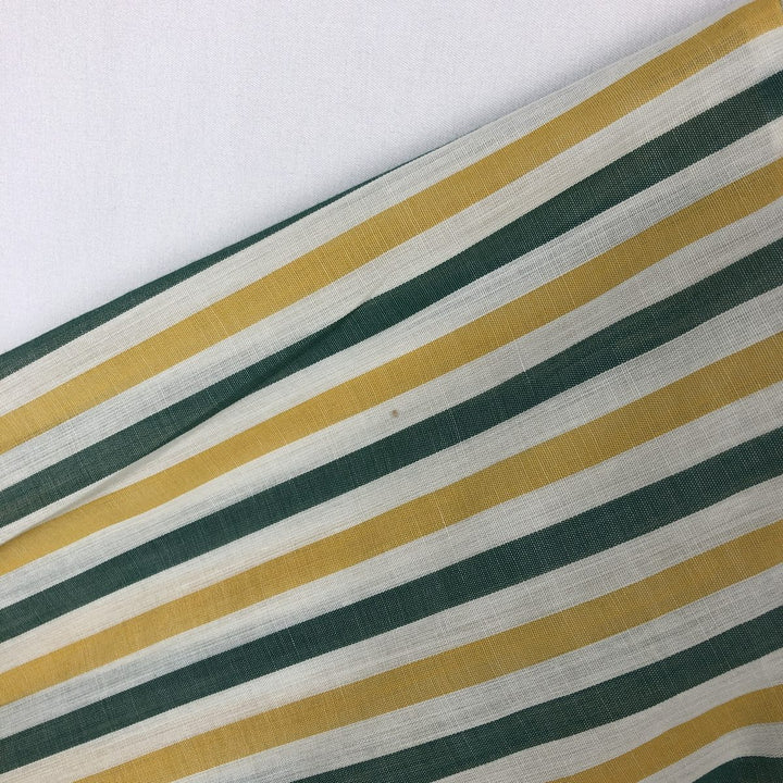 Manhattan Long-Sleeve Striped Shirt, Men's Size L (approx.) polyester yellow type Vintage Second Hand