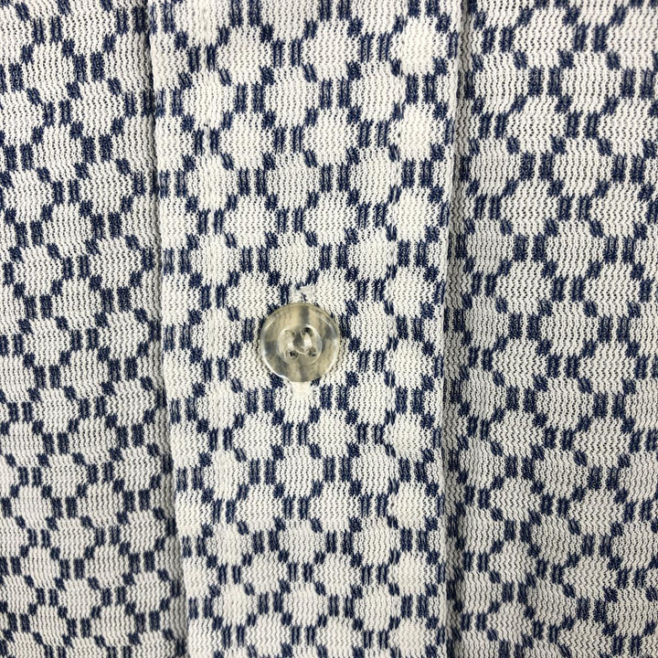 Fleetline all-over print long-sleeved shirt, men's size M (approx.) unclear navy blue type Vintage Second Hand