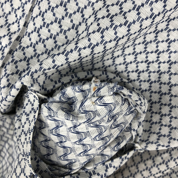 Fleetline all-over print long-sleeved shirt, men's size M (approx.) unclear navy blue type Vintage Second Hand