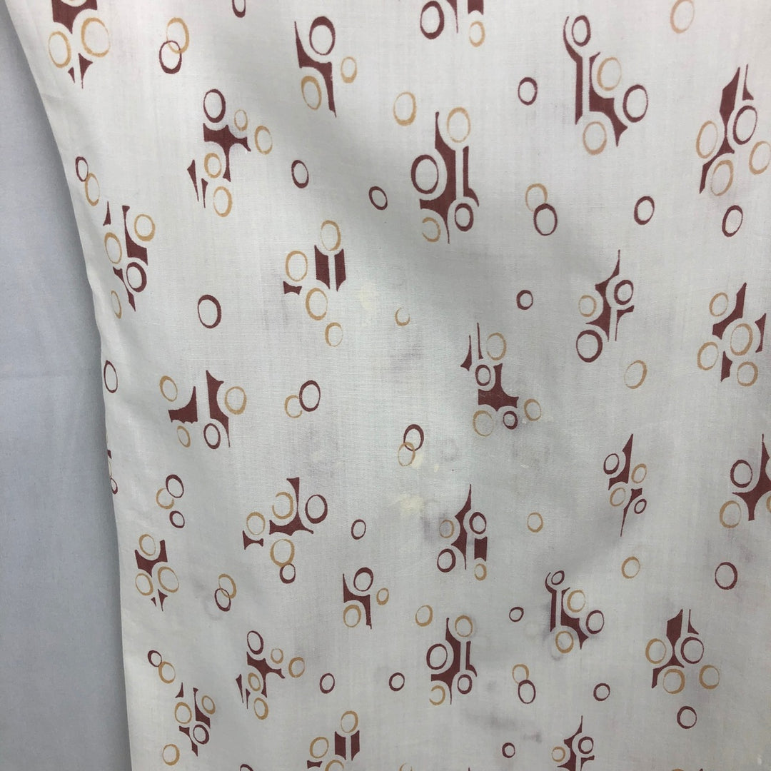 Mr. Bold all-over print long-sleeved poly-cotton shirt, men's size L (approx.) polyester white type Vintage Second Hand