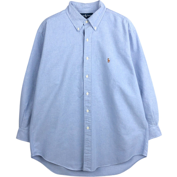 Ralph Lauren YARMOUTH long sleeve button down shirt, men's size L cotton Blue type light blue Vintage Second Hand