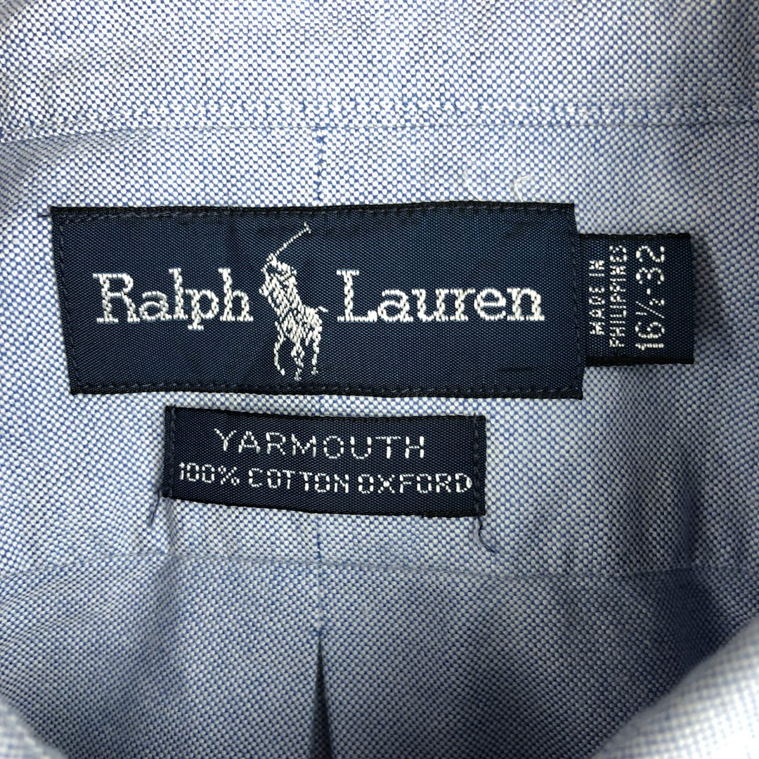 Ralph Lauren YARMOUTH long sleeve button down shirt, men's size L cotton Blue type light blue Vintage Second Hand