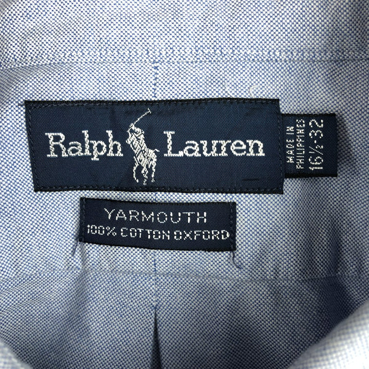Ralph Lauren YARMOUTH long sleeve button down shirt, men's size L cotton Blue type light blue Vintage Second Hand