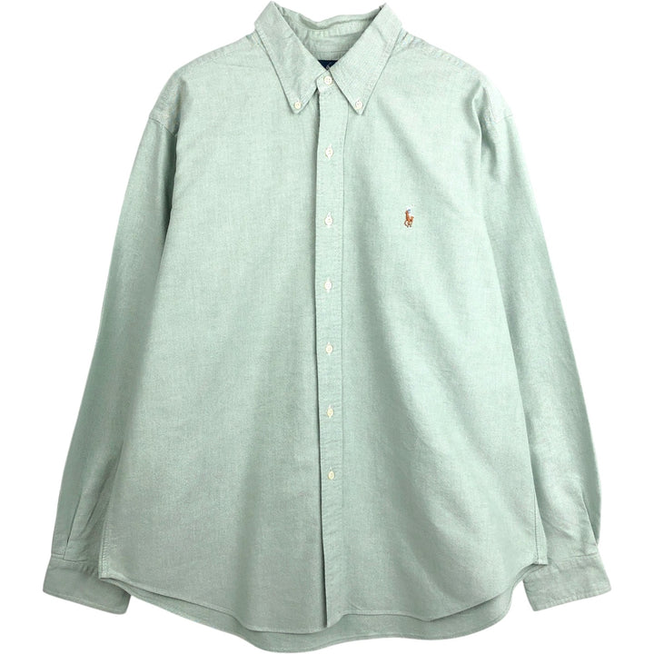 Ralph Lauren Classic Fit Long Sleeve Button Down Shirt Men's XL cotton Khaki type sage green Vintage Second Hand