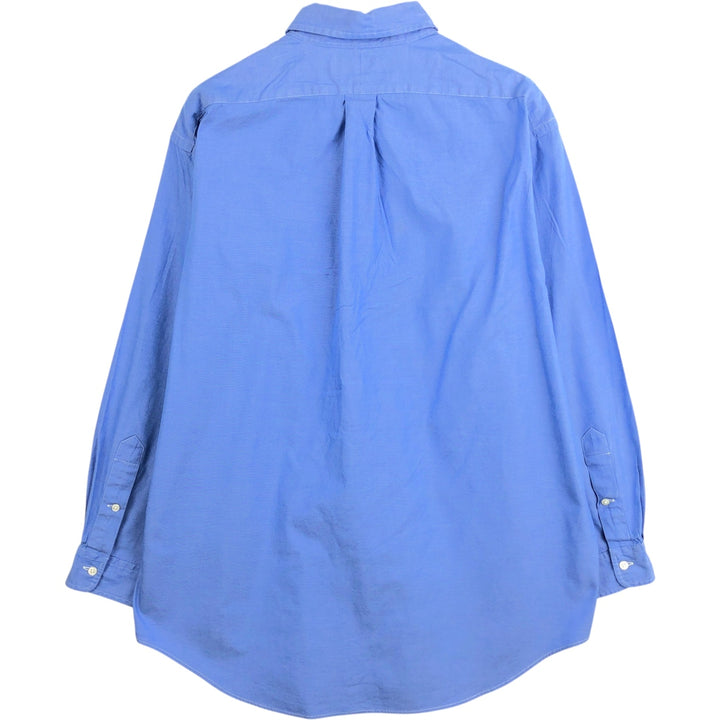 Ralph Lauren YARMOUTH long sleeve button down shirt, men's size L cotton Navy blue Vintage Second Hand
