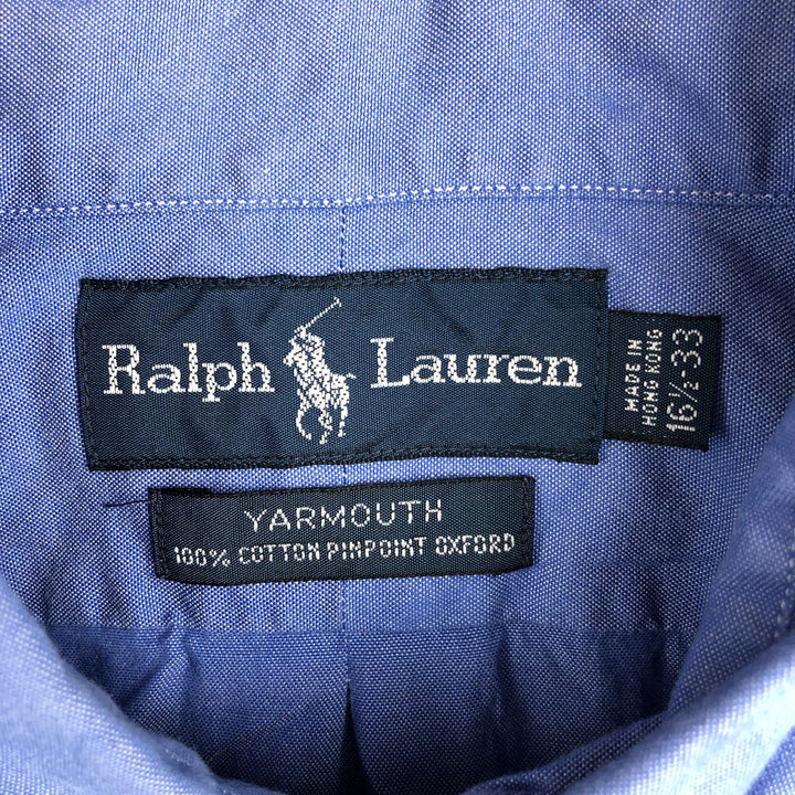 Ralph Lauren YARMOUTH long sleeve button down shirt, men's size L cotton Navy blue Vintage Second Hand