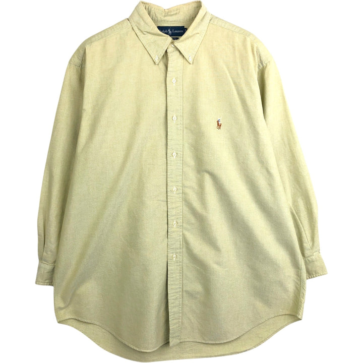 Ralph Lauren YARMOUTH long sleeve button down shirt, men's XL size cotton yellow type Vintage Second Hand
