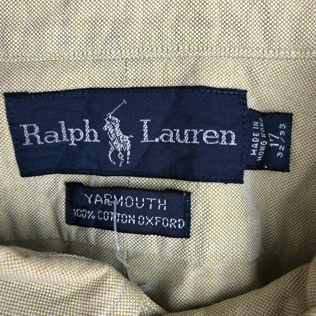 Ralph Lauren YARMOUTH long sleeve button down shirt, men's XL size cotton yellow type Vintage Second Hand