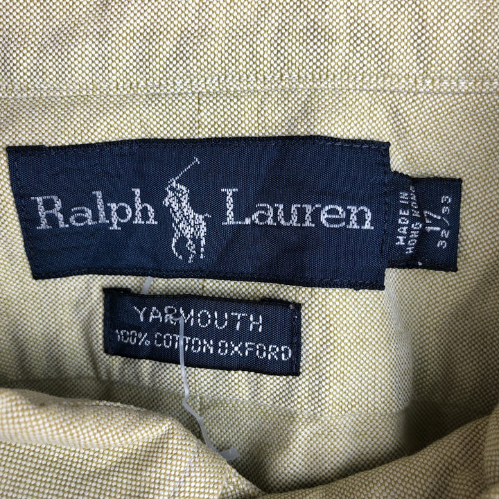 Ralph Lauren YARMOUTH long sleeve button down shirt, men's XL size cotton yellow type Vintage Second Hand