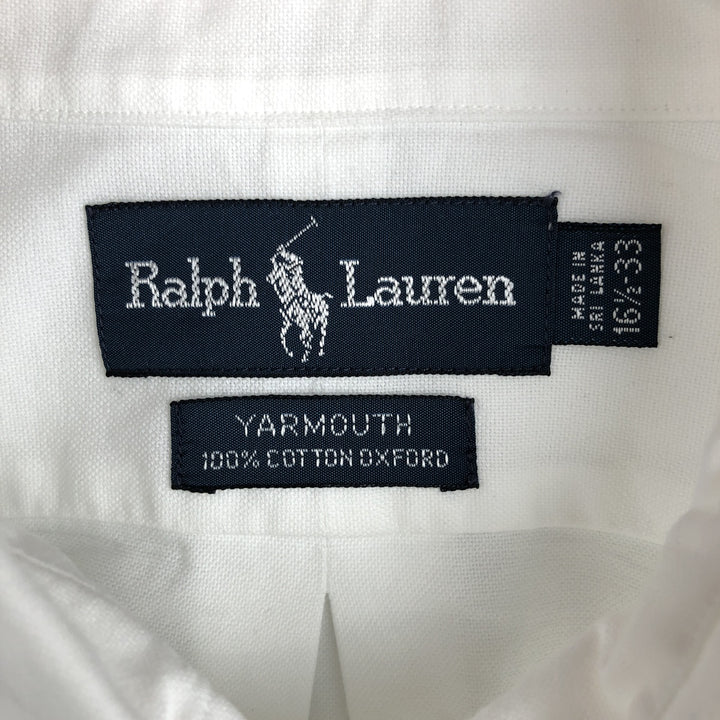 Ralph Lauren YARMOUTH long sleeve button down shirt, men's size L cotton white type Vintage Second Hand